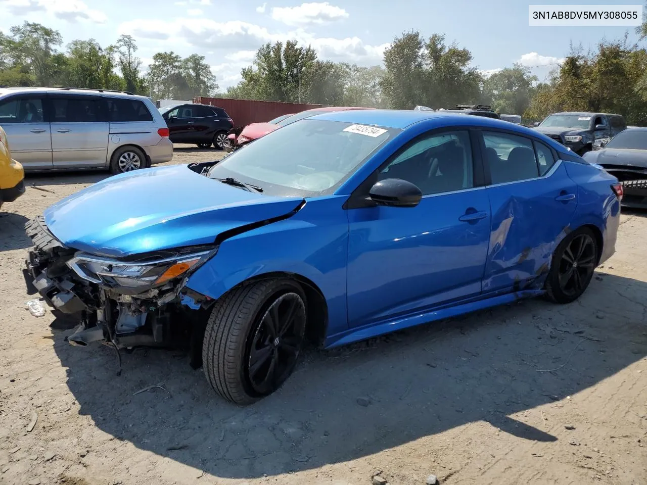 2021 Nissan Sentra Sr VIN: 3N1AB8DV5MY308055 Lot: 70435794