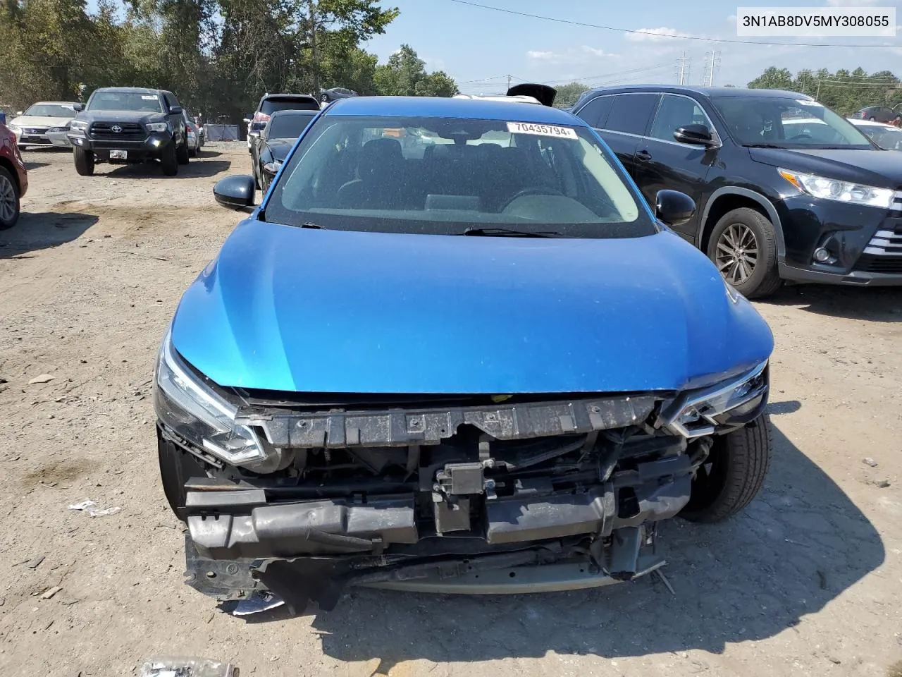 2021 Nissan Sentra Sr VIN: 3N1AB8DV5MY308055 Lot: 70435794