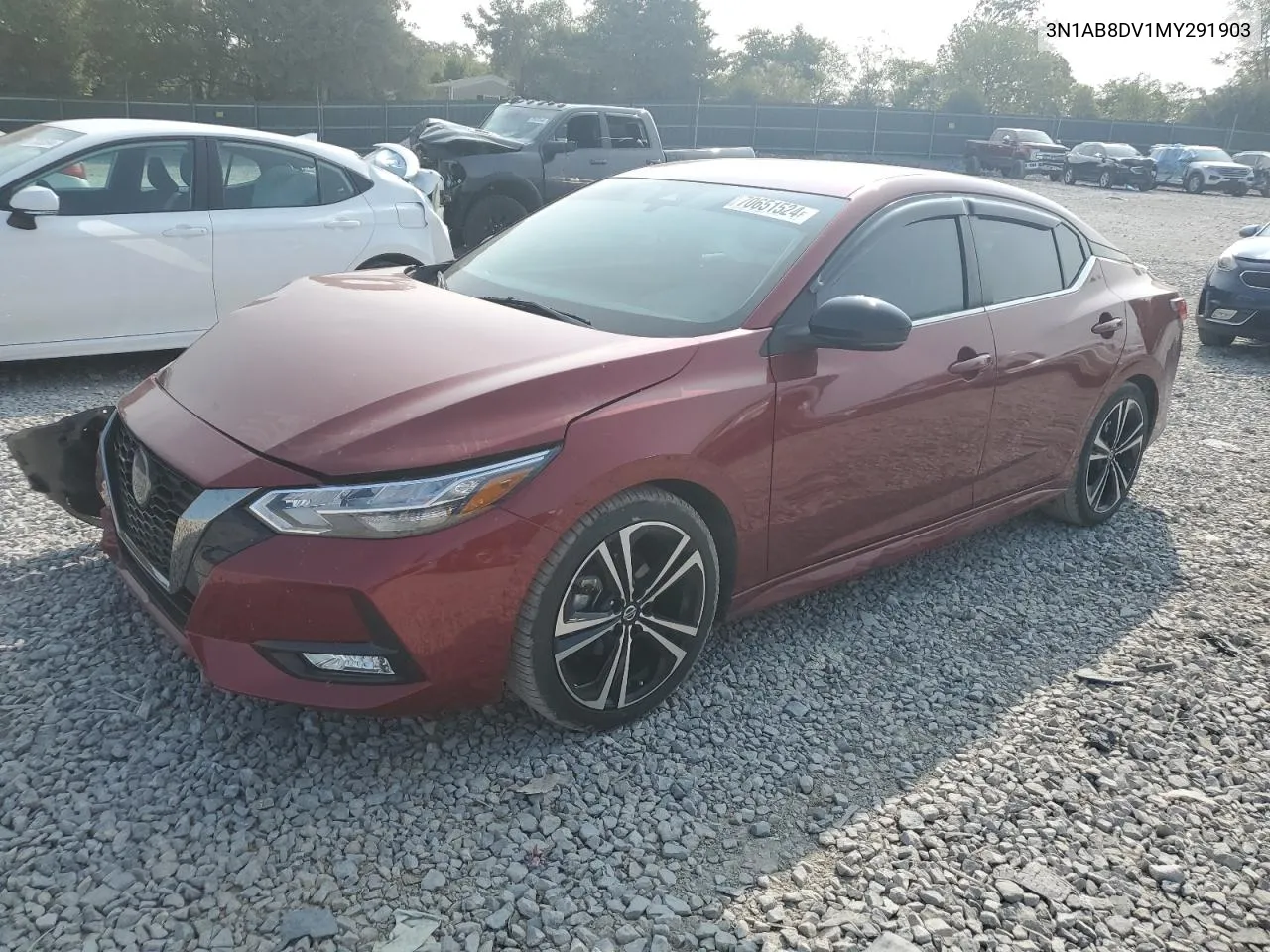 2021 Nissan Sentra Sr VIN: 3N1AB8DV1MY291903 Lot: 70651524