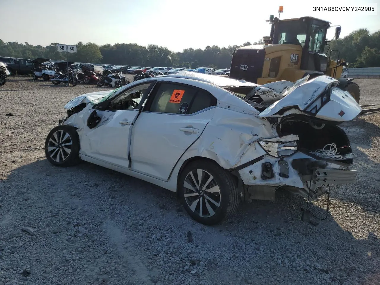 2021 Nissan Sentra Sv VIN: 3N1AB8CV0MY242905 Lot: 70700254