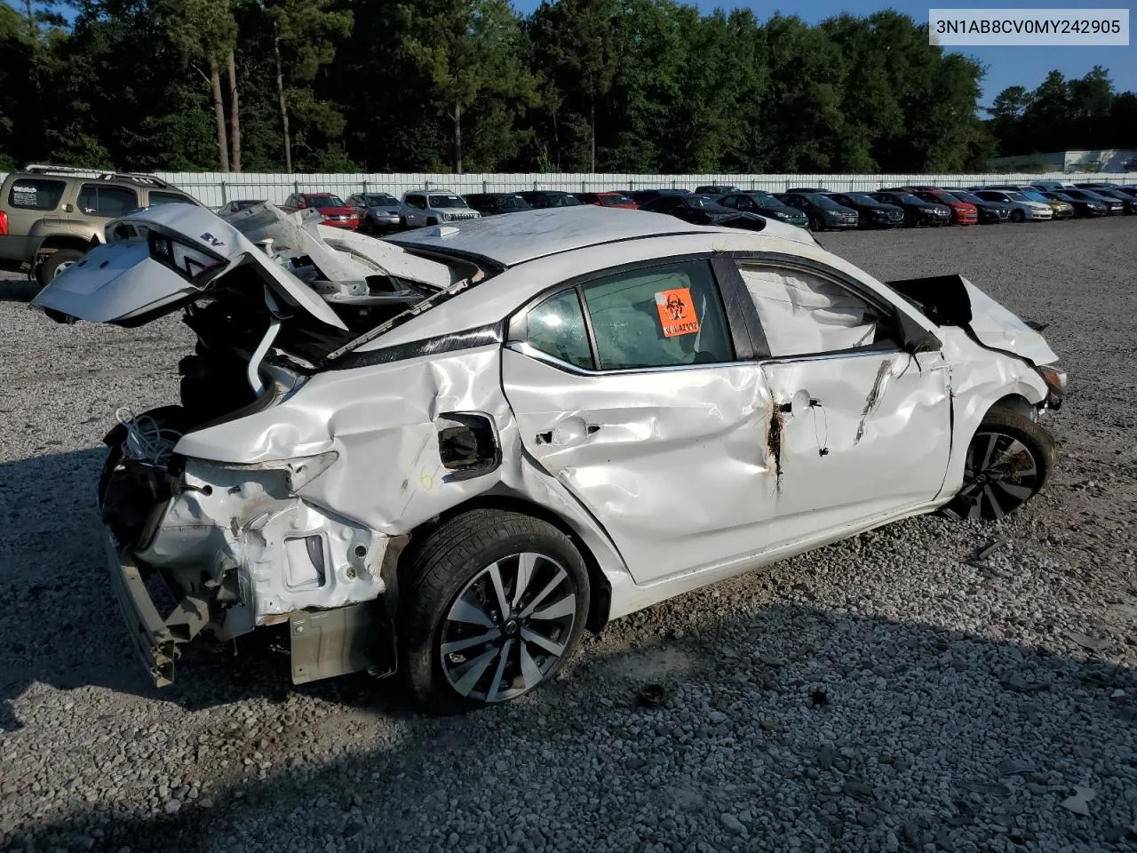 2021 Nissan Sentra Sv VIN: 3N1AB8CV0MY242905 Lot: 70700254