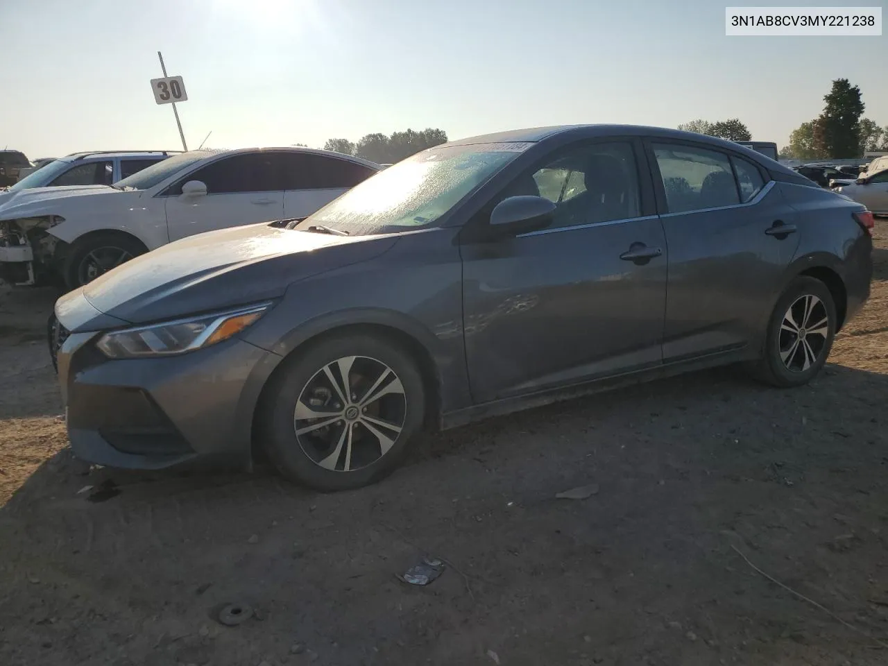 2021 Nissan Sentra Sv VIN: 3N1AB8CV3MY221238 Lot: 71051184