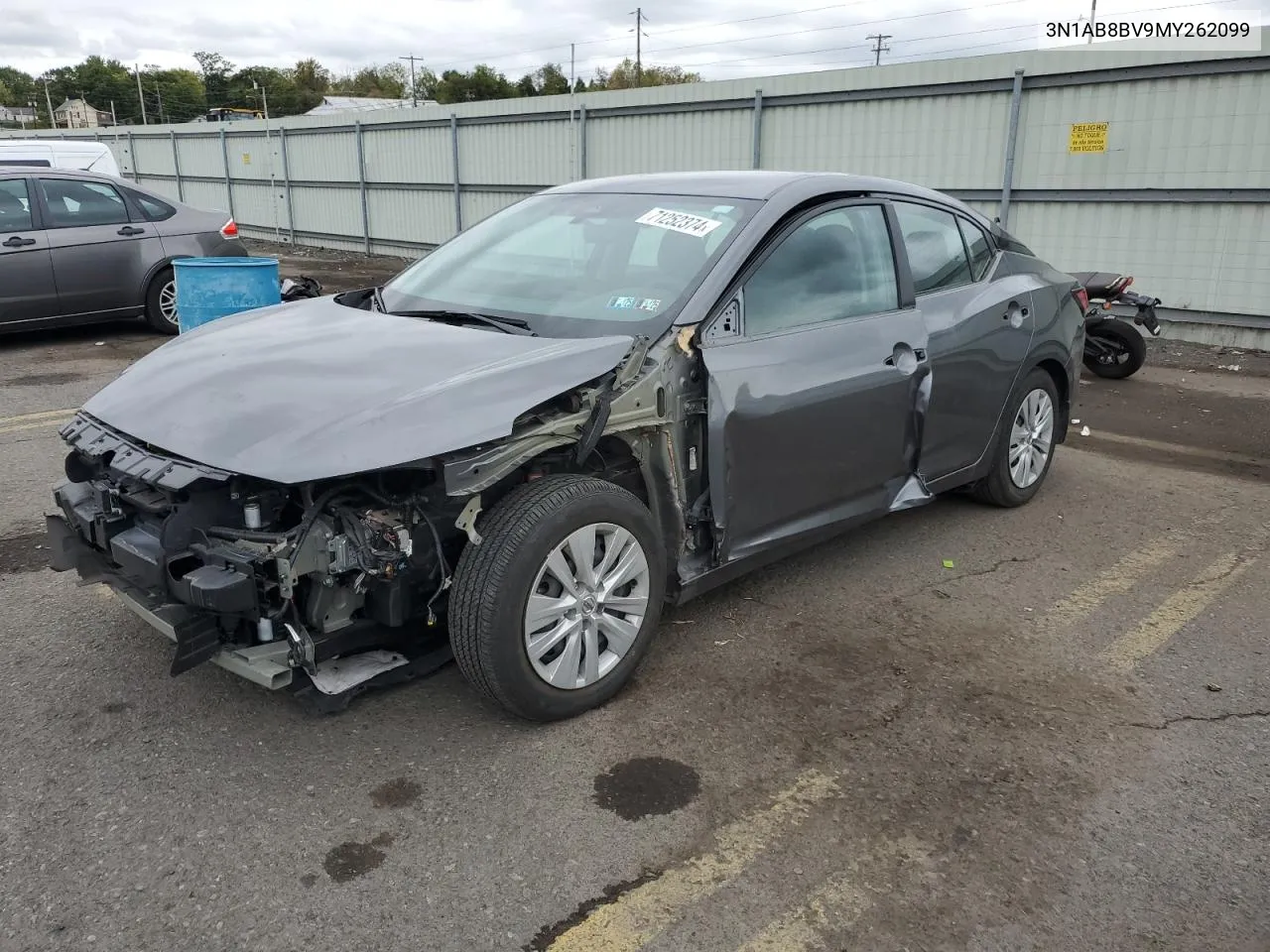 2021 Nissan Sentra S VIN: 3N1AB8BV9MY262099 Lot: 71252374