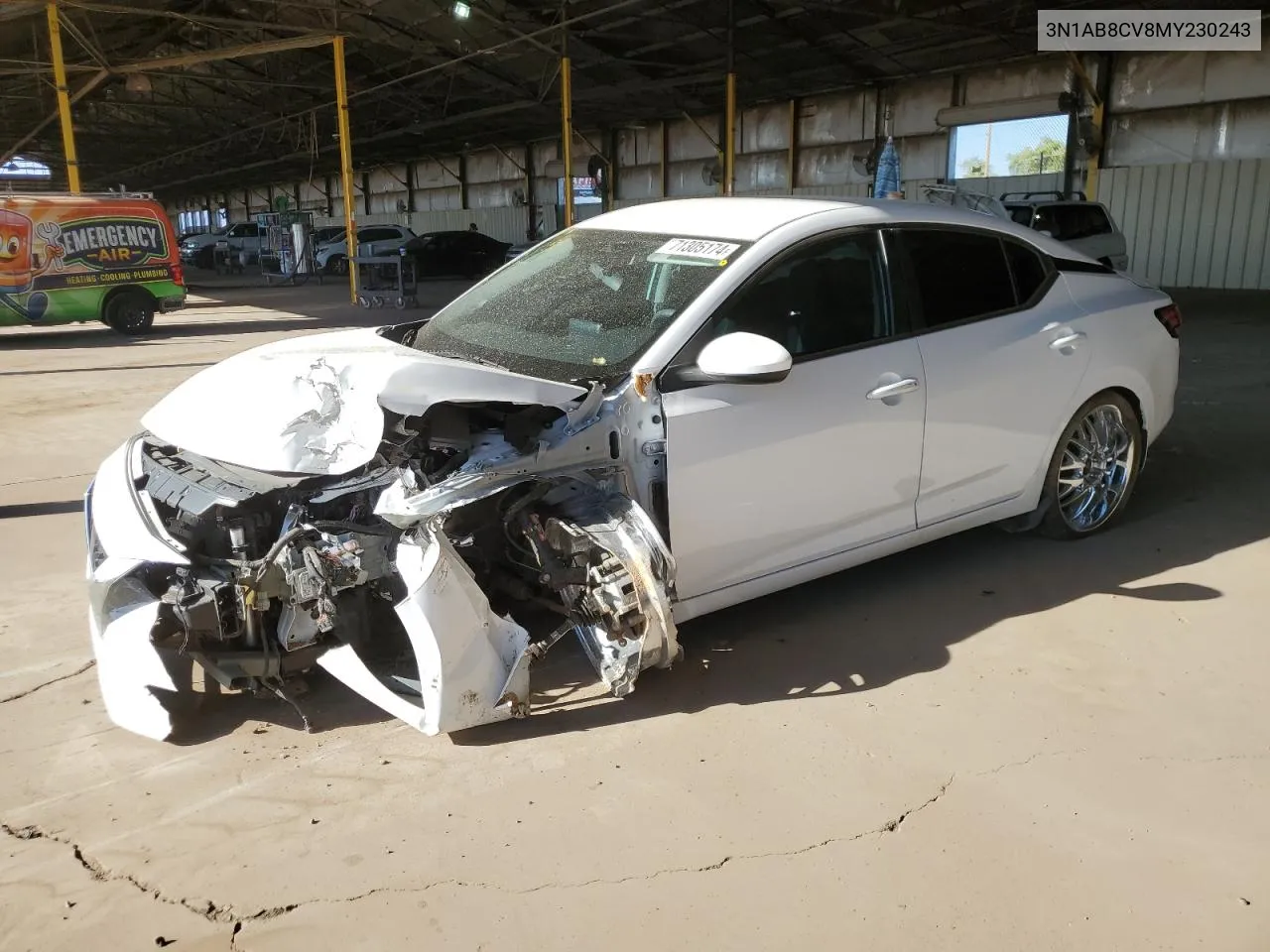 2021 Nissan Sentra Sv VIN: 3N1AB8CV8MY230243 Lot: 71305174