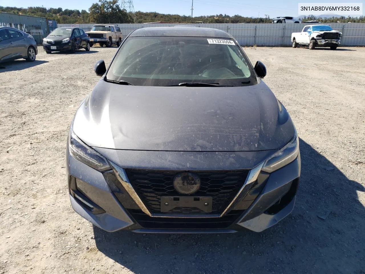 2021 Nissan Sentra Sr VIN: 3N1AB8DV6MY332168 Lot: 71323594