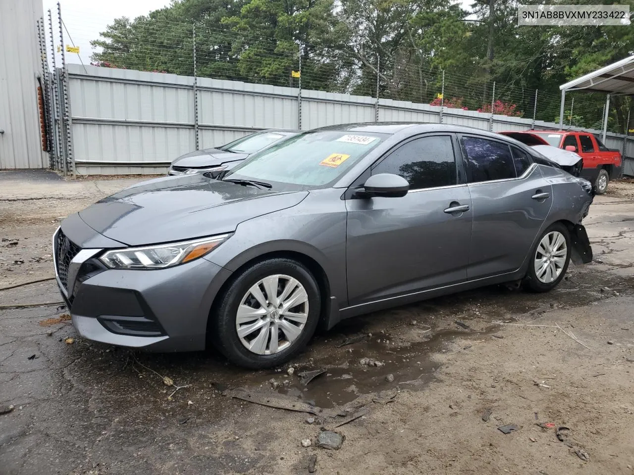 2021 Nissan Sentra S VIN: 3N1AB8BVXMY233422 Lot: 71351434