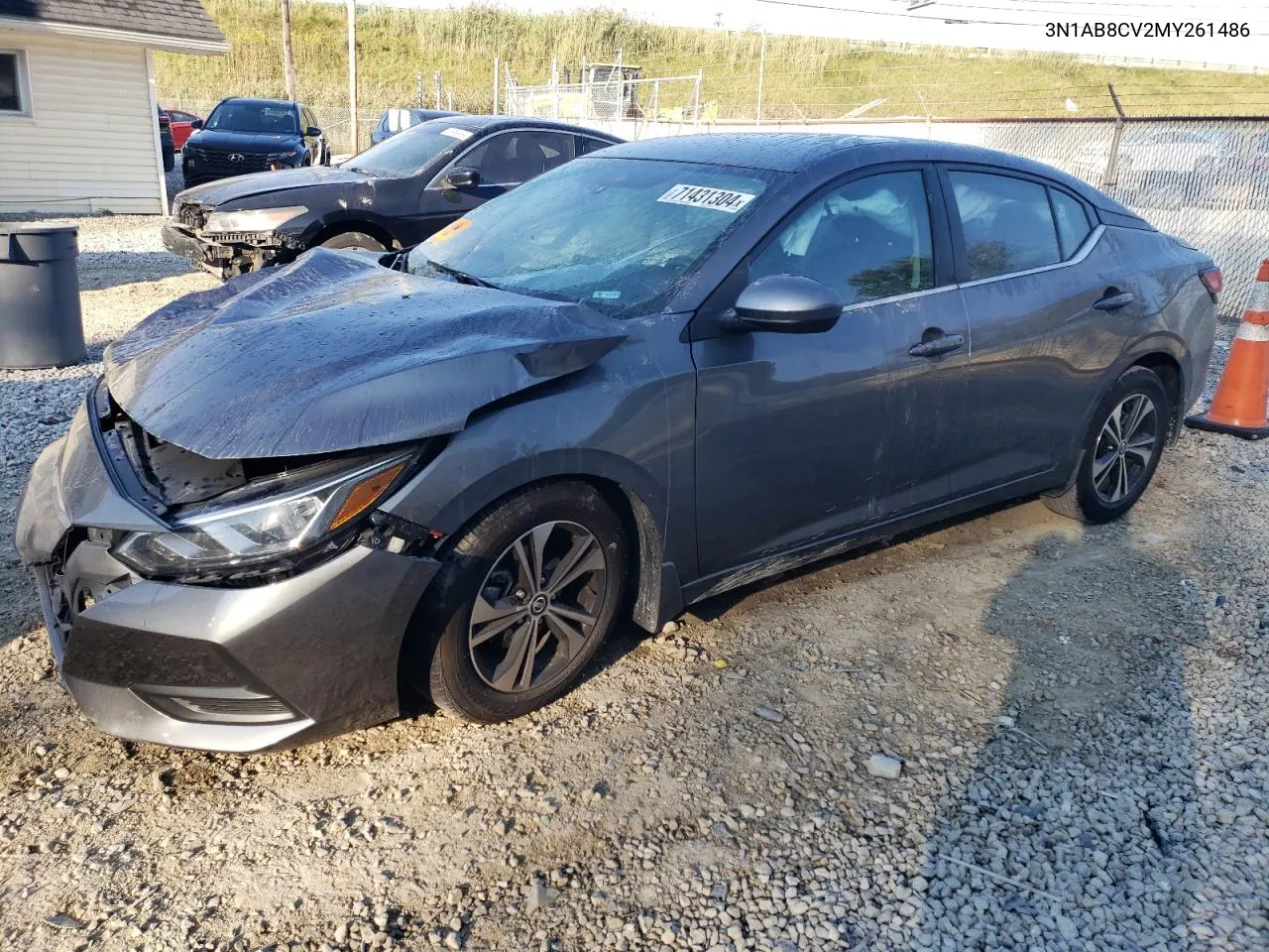 2021 Nissan Sentra Sv VIN: 3N1AB8CV2MY261486 Lot: 71431304