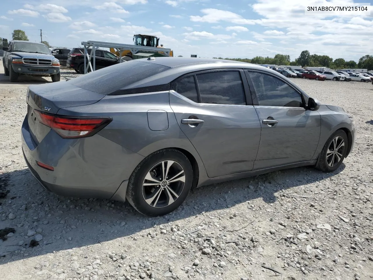 2021 Nissan Sentra Sv VIN: 3N1AB8CV7MY215104 Lot: 71602274