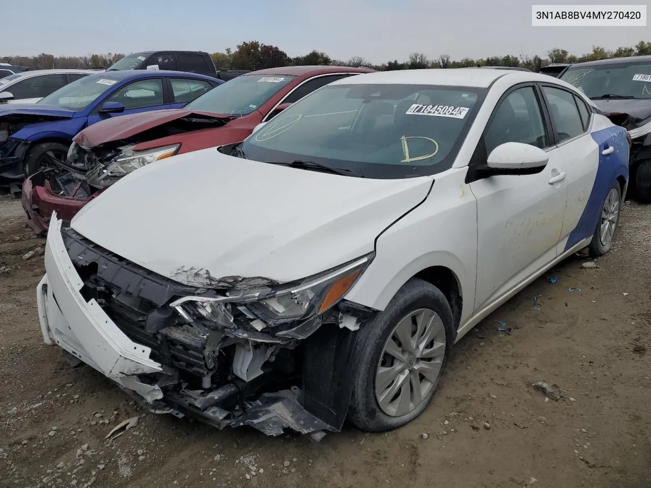 2021 Nissan Sentra S VIN: 3N1AB8BV4MY270420 Lot: 71845084