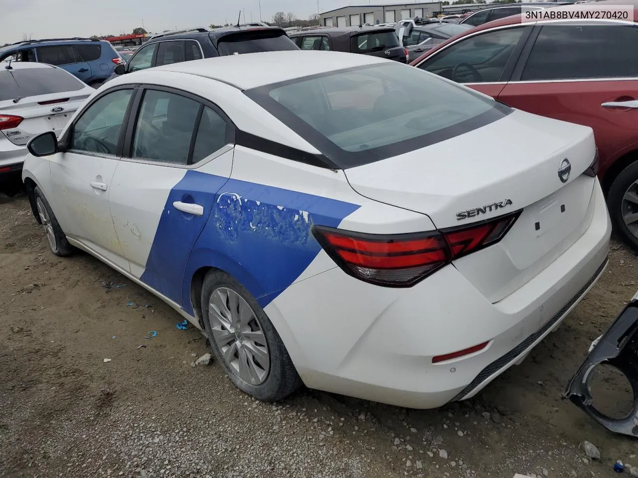 2021 Nissan Sentra S VIN: 3N1AB8BV4MY270420 Lot: 71845084