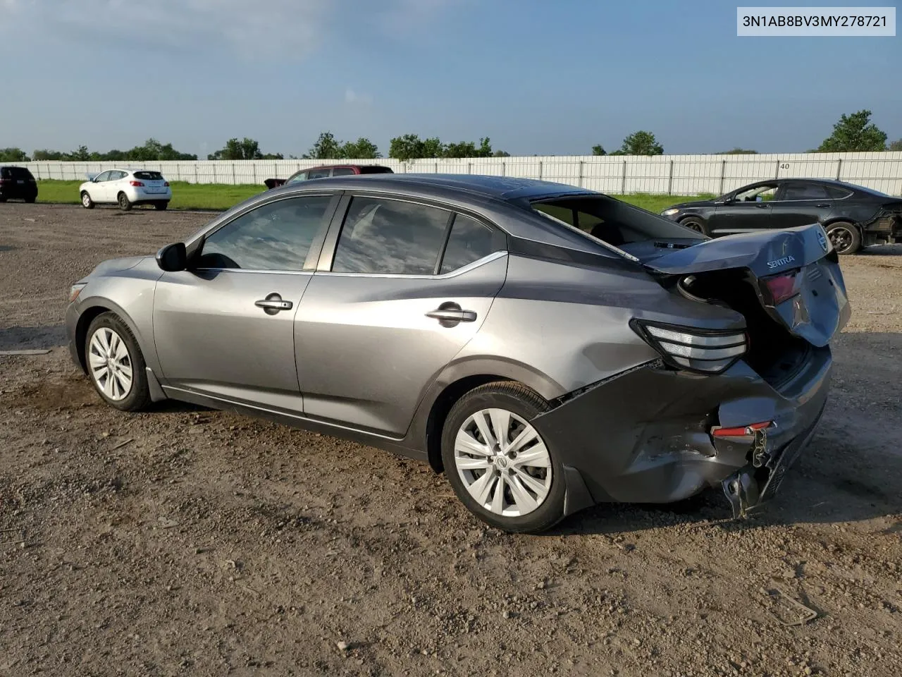 2021 Nissan Sentra S VIN: 3N1AB8BV3MY278721 Lot: 71895134