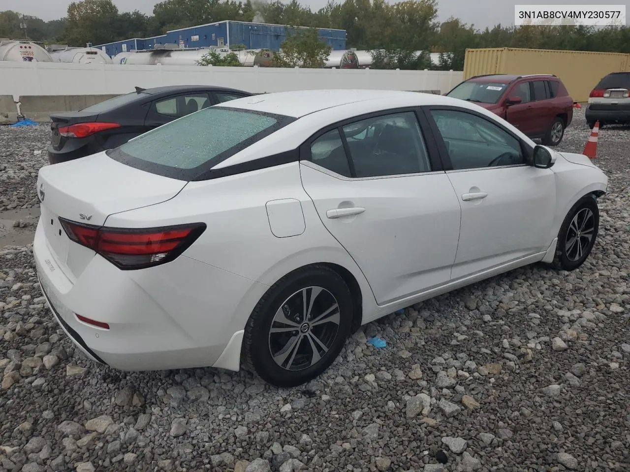 2021 Nissan Sentra Sv VIN: 3N1AB8CV4MY230577 Lot: 72010654