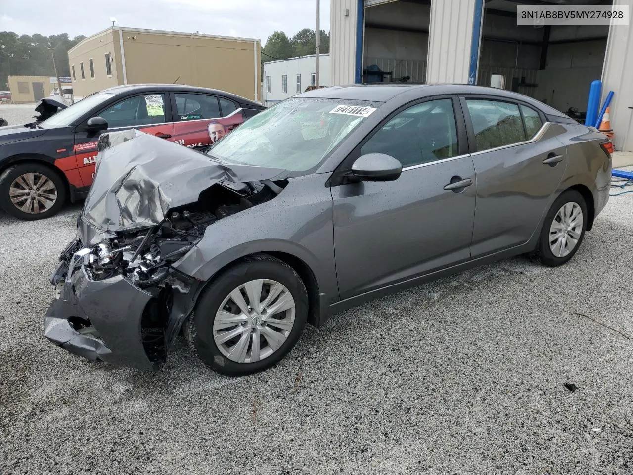 2021 Nissan Sentra S VIN: 3N1AB8BV5MY274928 Lot: 72181114