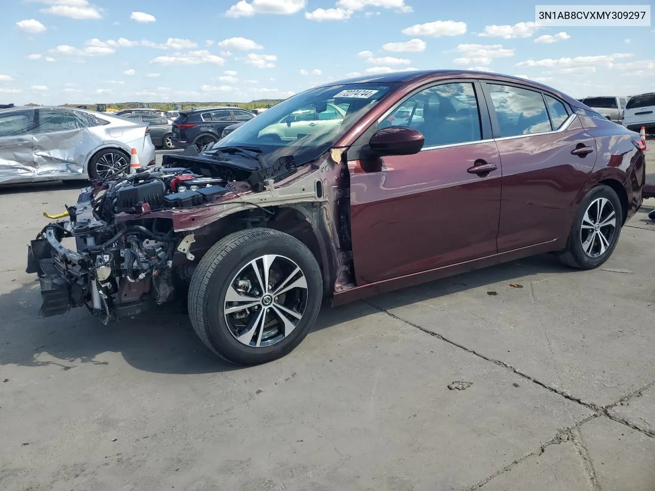 2021 Nissan Sentra Sv VIN: 3N1AB8CVXMY309297 Lot: 72274744