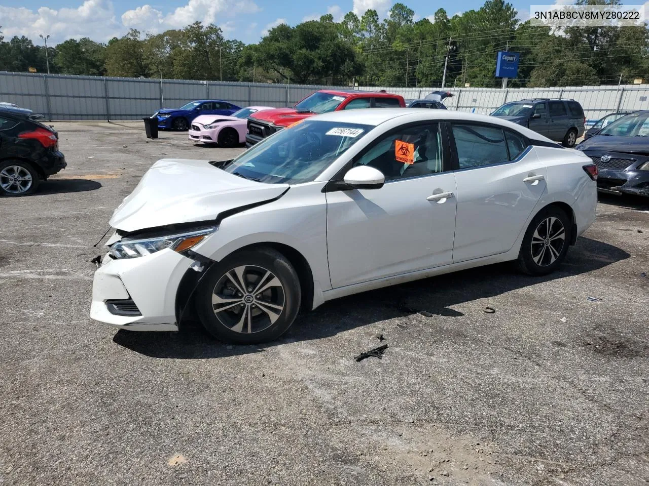 2021 Nissan Sentra Sv VIN: 3N1AB8CV8MY280222 Lot: 72567144