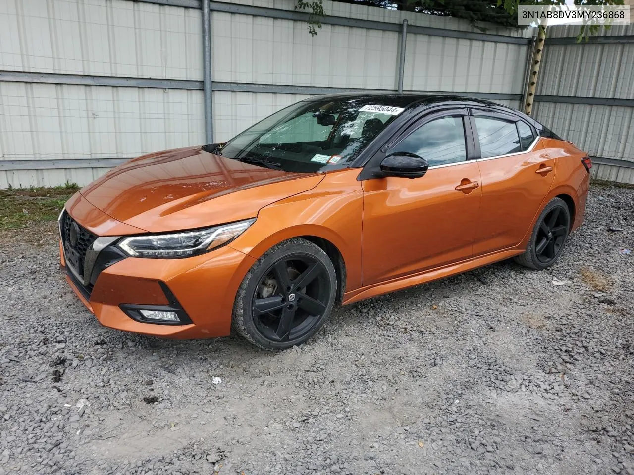 2021 Nissan Sentra Sr VIN: 3N1AB8DV3MY236868 Lot: 72595044