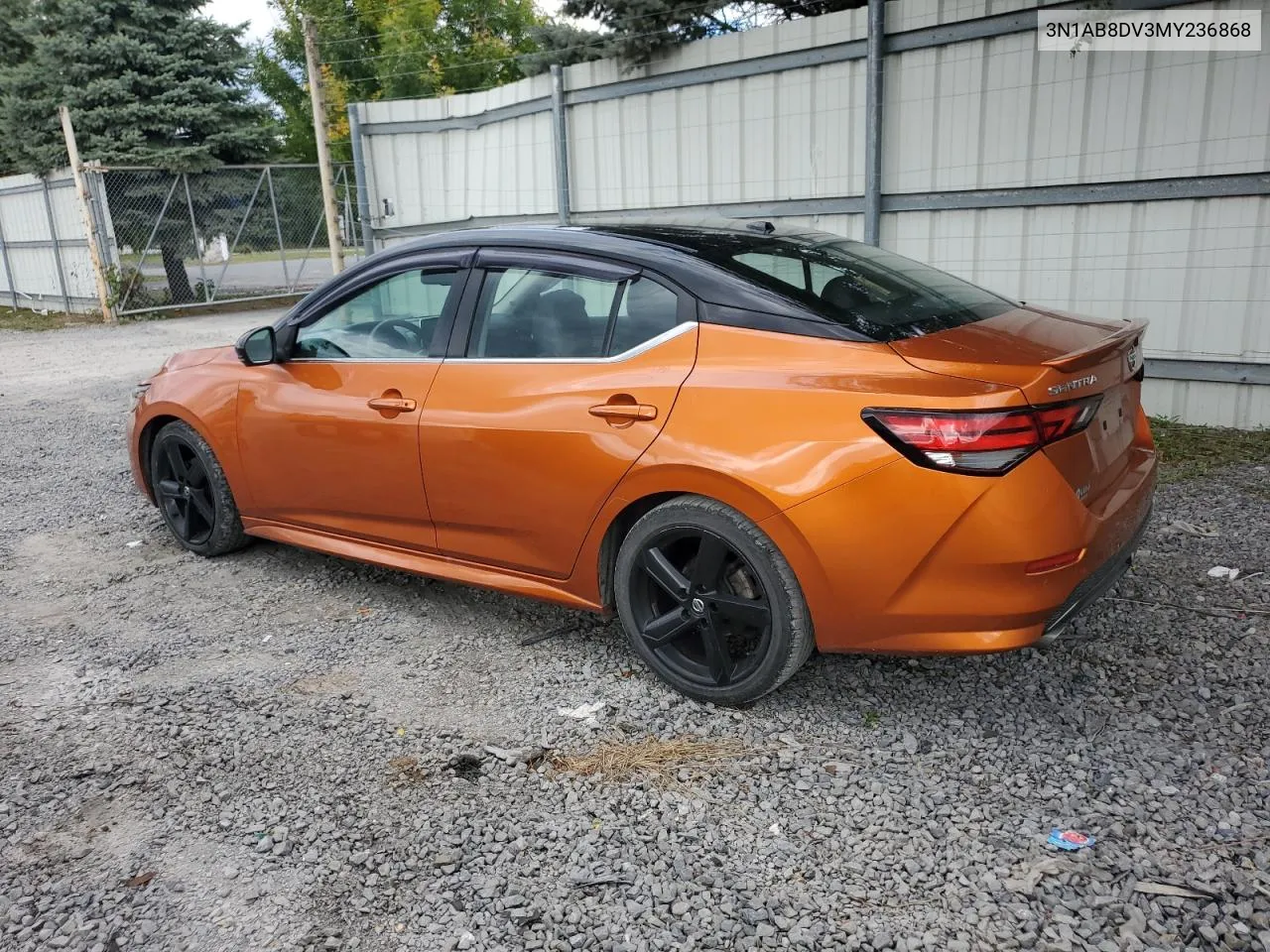 2021 Nissan Sentra Sr VIN: 3N1AB8DV3MY236868 Lot: 72595044