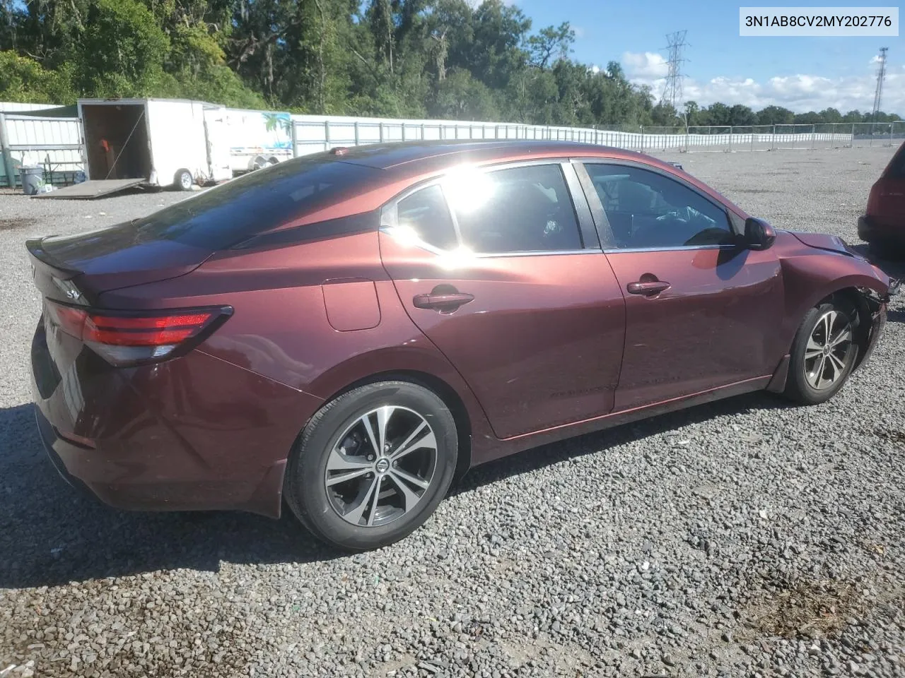 2021 Nissan Sentra Sv VIN: 3N1AB8CV2MY202776 Lot: 72826814