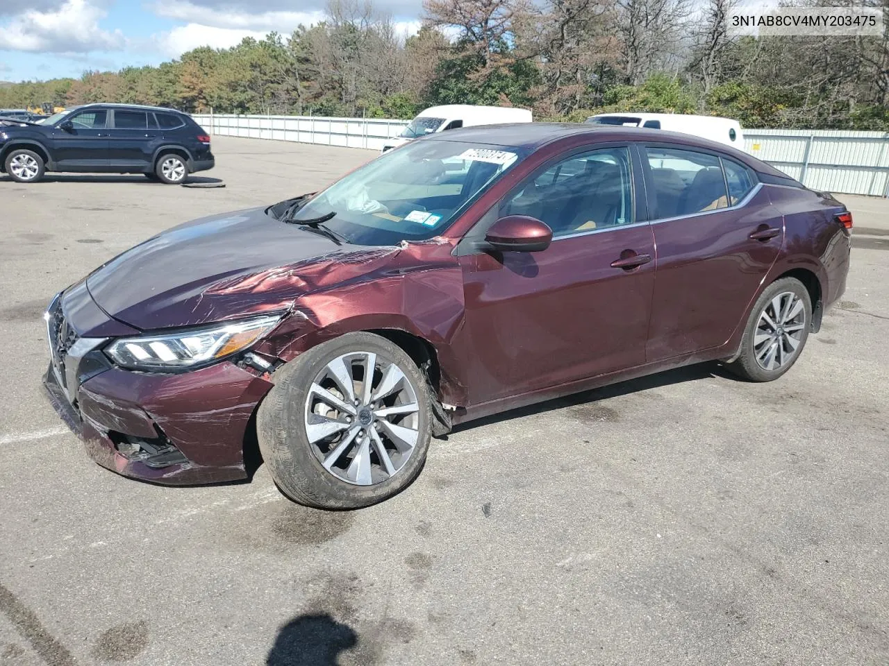 2021 Nissan Sentra Sv VIN: 3N1AB8CV4MY203475 Lot: 72900374