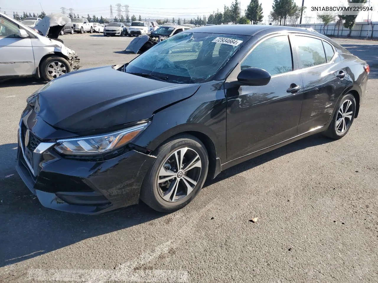 2021 Nissan Sentra Sv VIN: 3N1AB8CVXMY229594 Lot: 72934664