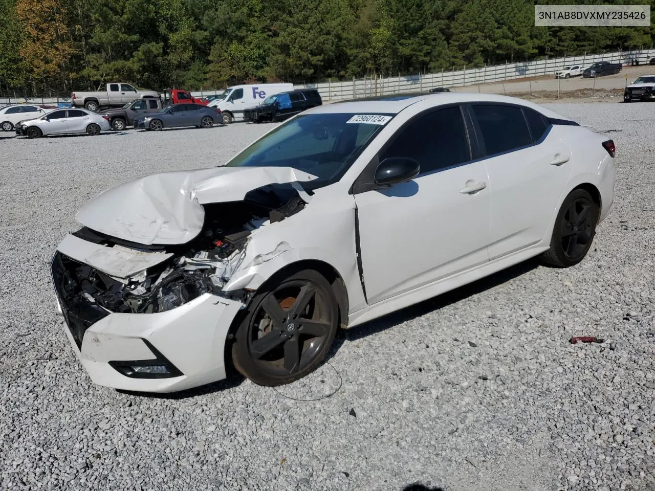 2021 Nissan Sentra Sr VIN: 3N1AB8DVXMY235426 Lot: 72960124