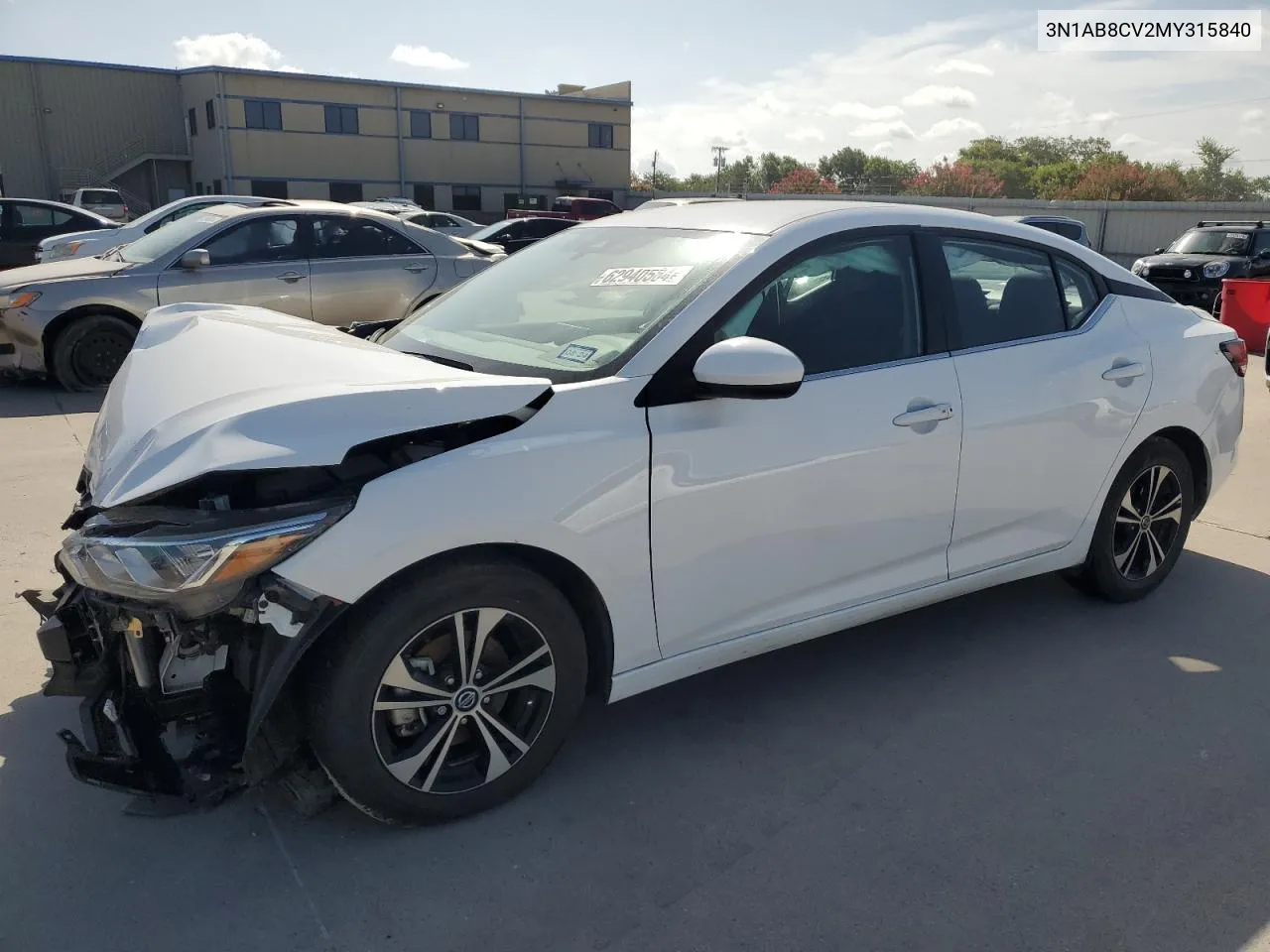 2021 Nissan Sentra Sv VIN: 3N1AB8CV2MY315840 Lot: 73122094