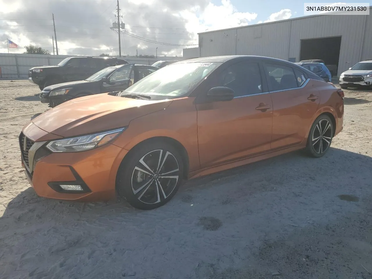 2021 Nissan Sentra Sr VIN: 3N1AB8DV7MY231530 Lot: 73132844