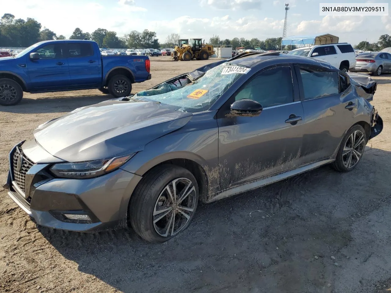 2021 Nissan Sentra Sr VIN: 3N1AB8DV3MY209511 Lot: 73441224