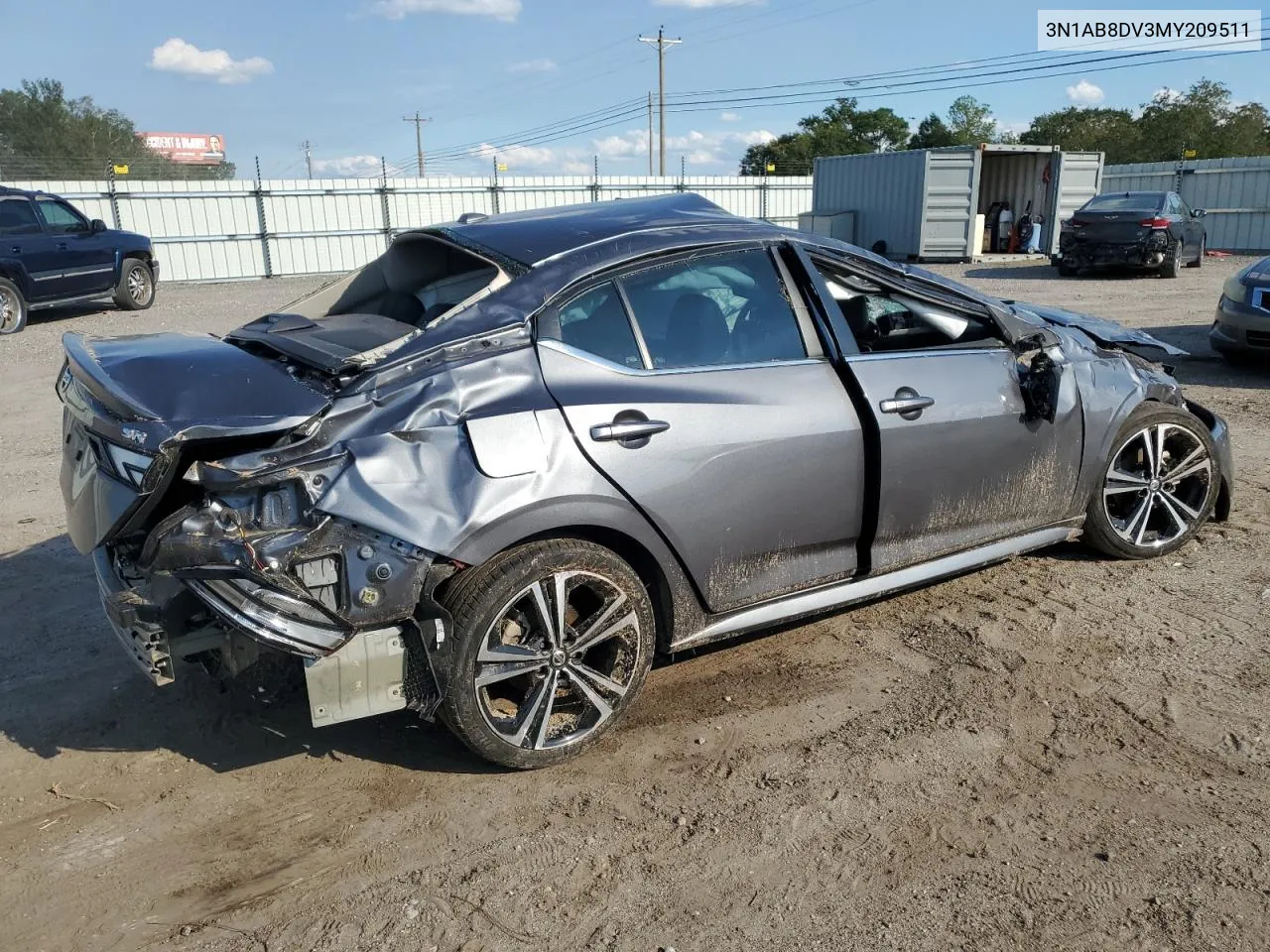 2021 Nissan Sentra Sr VIN: 3N1AB8DV3MY209511 Lot: 73441224