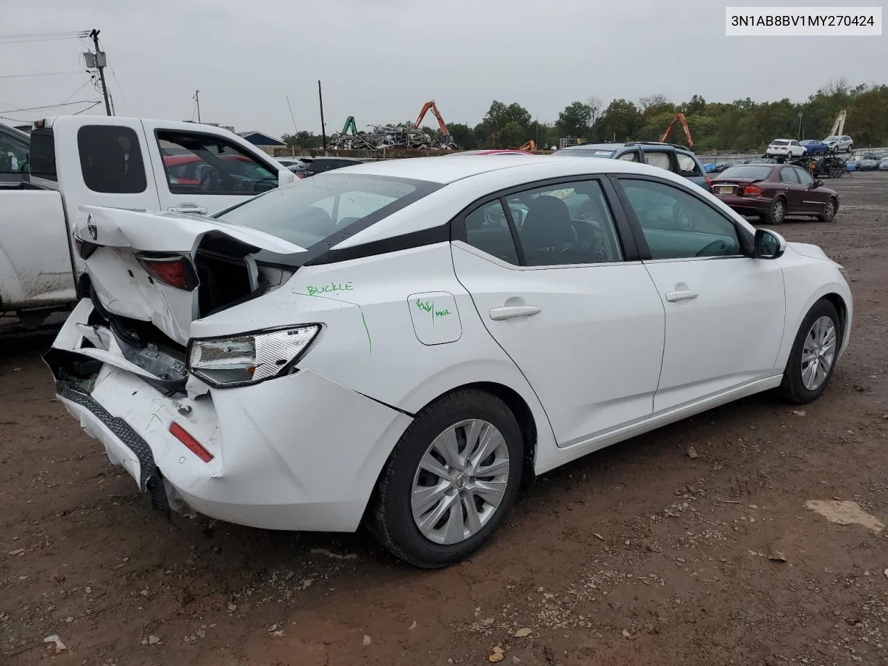 2021 Nissan Sentra S VIN: 3N1AB8BV1MY270424 Lot: 73450624