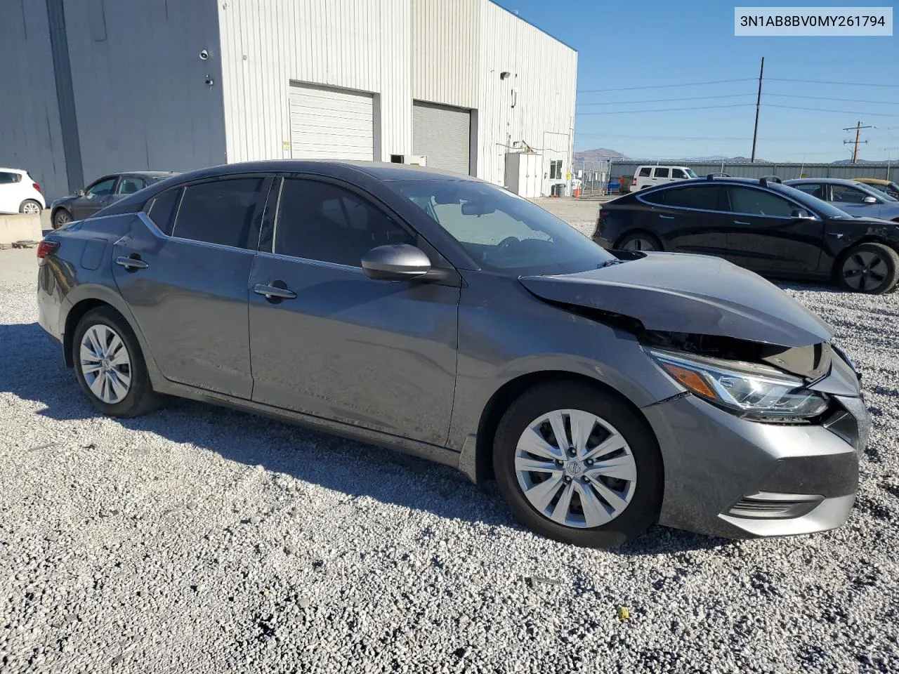 2021 Nissan Sentra S VIN: 3N1AB8BV0MY261794 Lot: 73532654