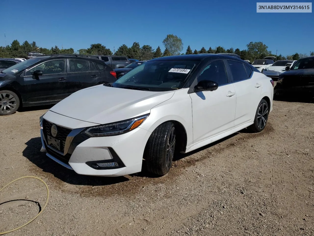 2021 Nissan Sentra Sr VIN: 3N1AB8DV3MY314615 Lot: 73701694