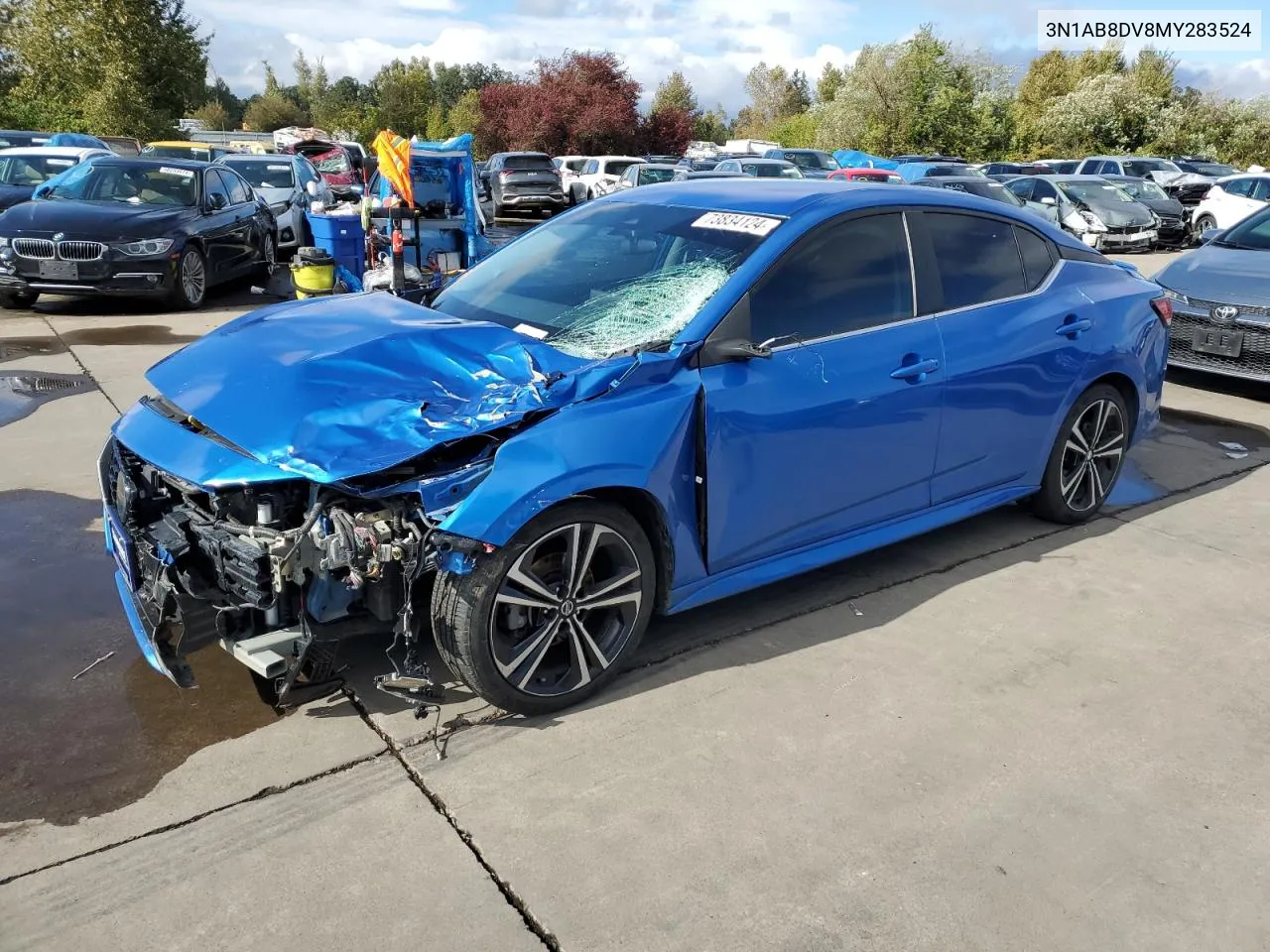 2021 Nissan Sentra Sr VIN: 3N1AB8DV8MY283524 Lot: 73834124