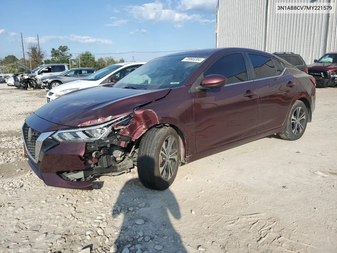 2021 Nissan Sentra Sv VIN: 3N1AB8CV7MY221579 Lot: 73993204