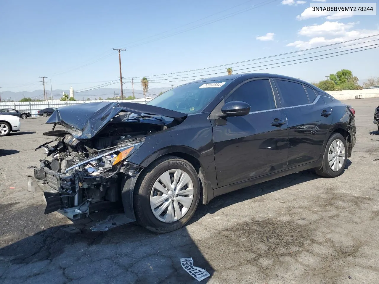 2021 Nissan Sentra S VIN: 3N1AB8BV6MY278244 Lot: 74260554