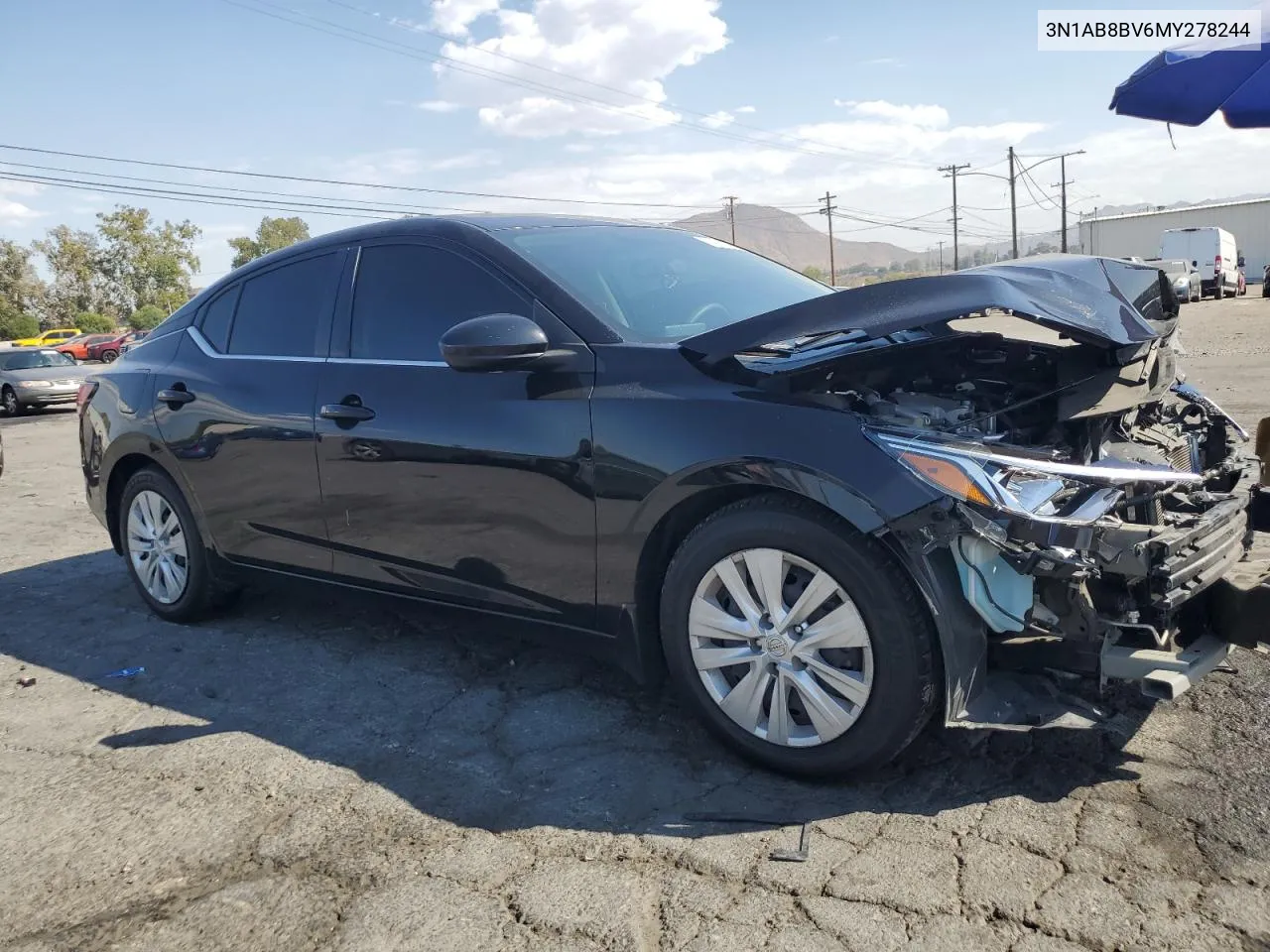 2021 Nissan Sentra S VIN: 3N1AB8BV6MY278244 Lot: 74260554