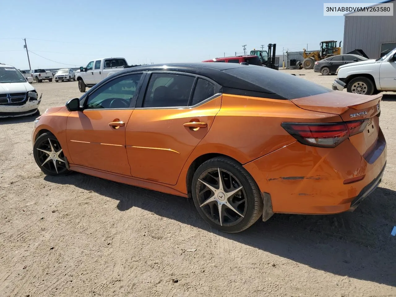 2021 Nissan Sentra Sr VIN: 3N1AB8DV6MY263580 Lot: 74509284