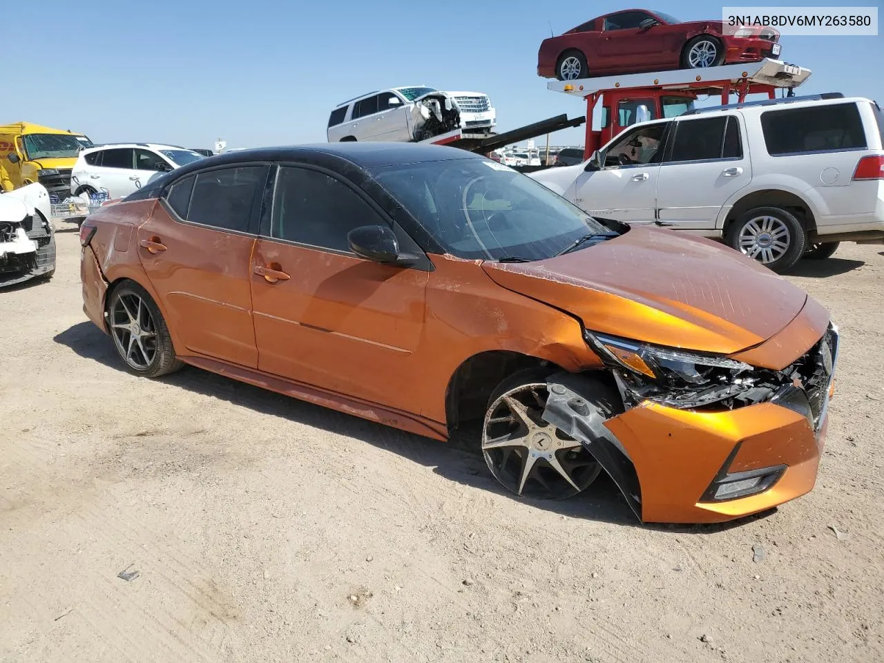 2021 Nissan Sentra Sr VIN: 3N1AB8DV6MY263580 Lot: 74509284