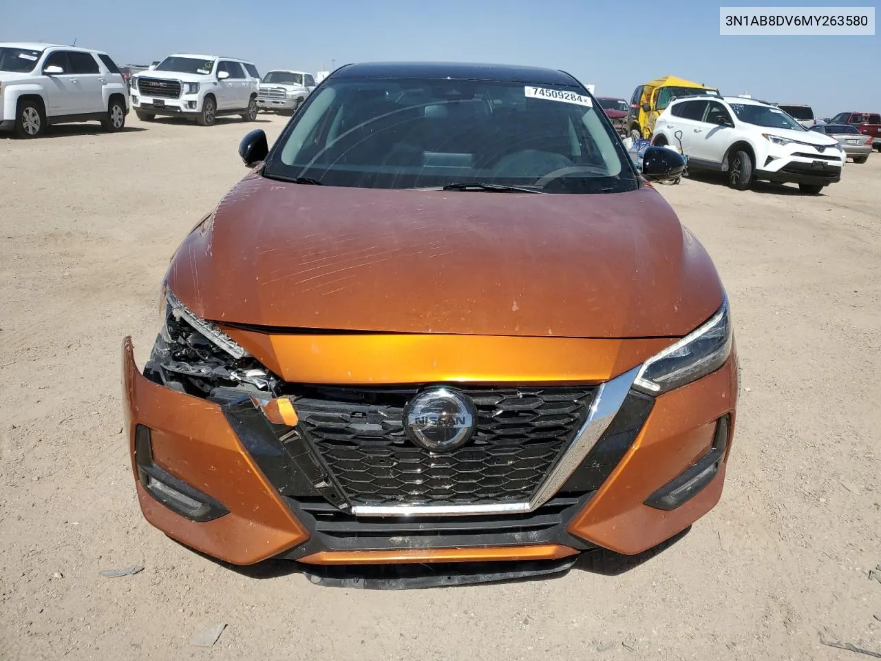 2021 Nissan Sentra Sr VIN: 3N1AB8DV6MY263580 Lot: 74509284