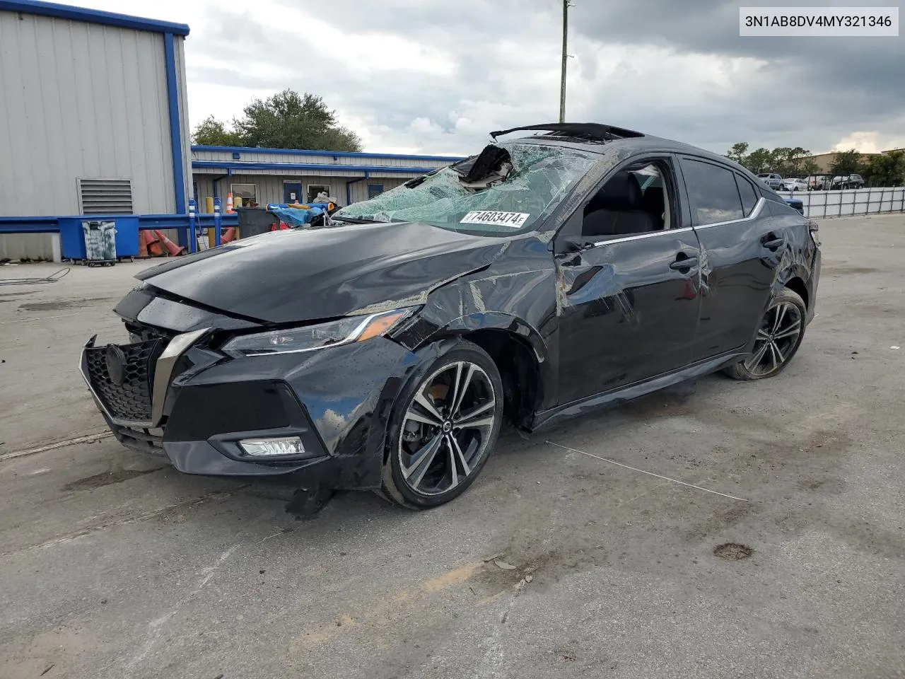 2021 Nissan Sentra Sr VIN: 3N1AB8DV4MY321346 Lot: 74603474