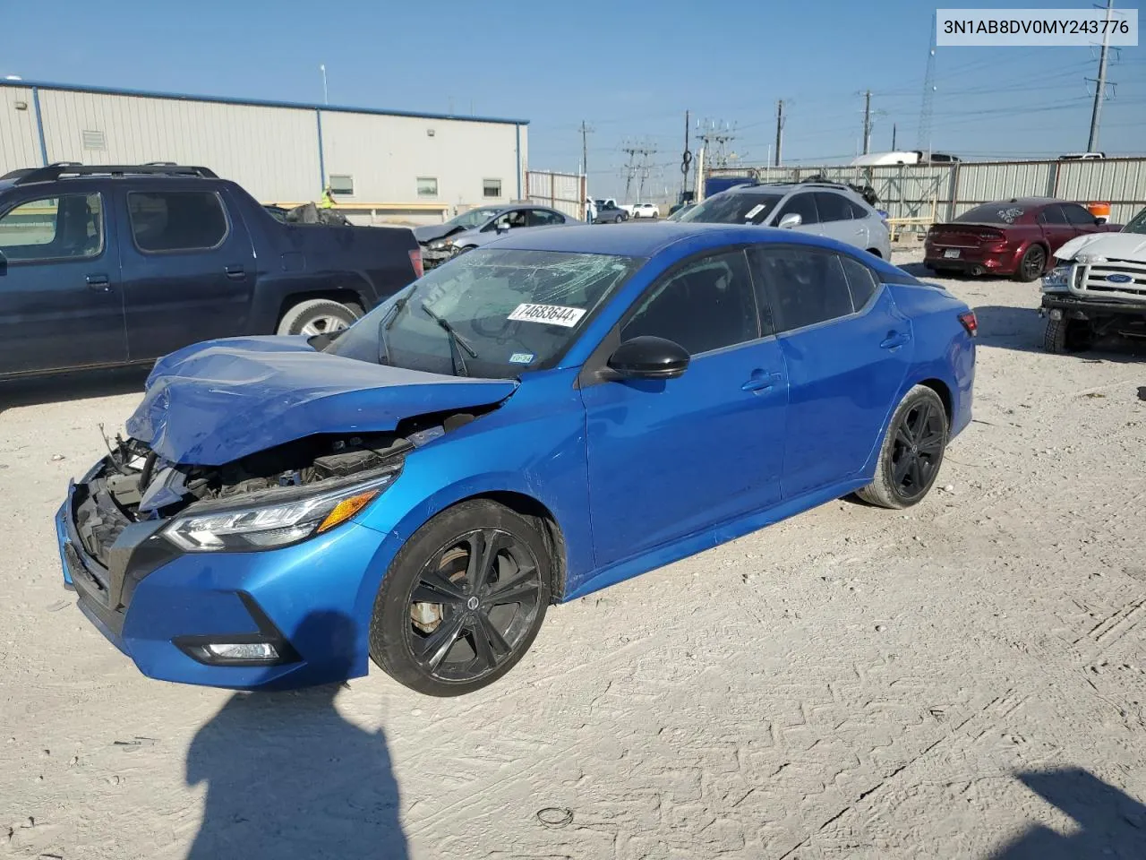 2021 Nissan Sentra Sr VIN: 3N1AB8DV0MY243776 Lot: 74683644