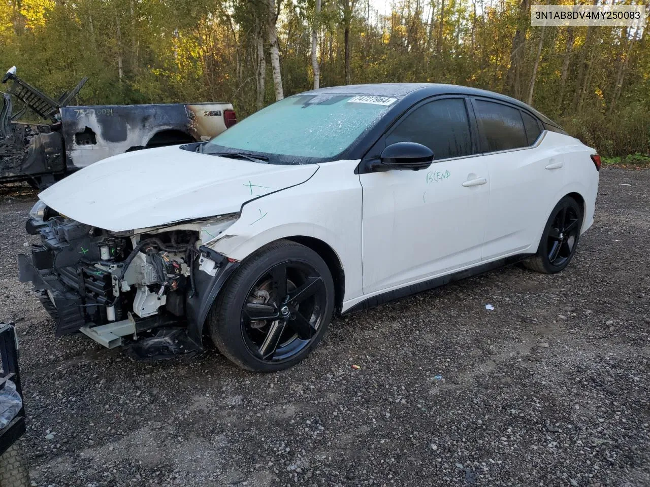 2021 Nissan Sentra Sr VIN: 3N1AB8DV4MY250083 Lot: 74727964