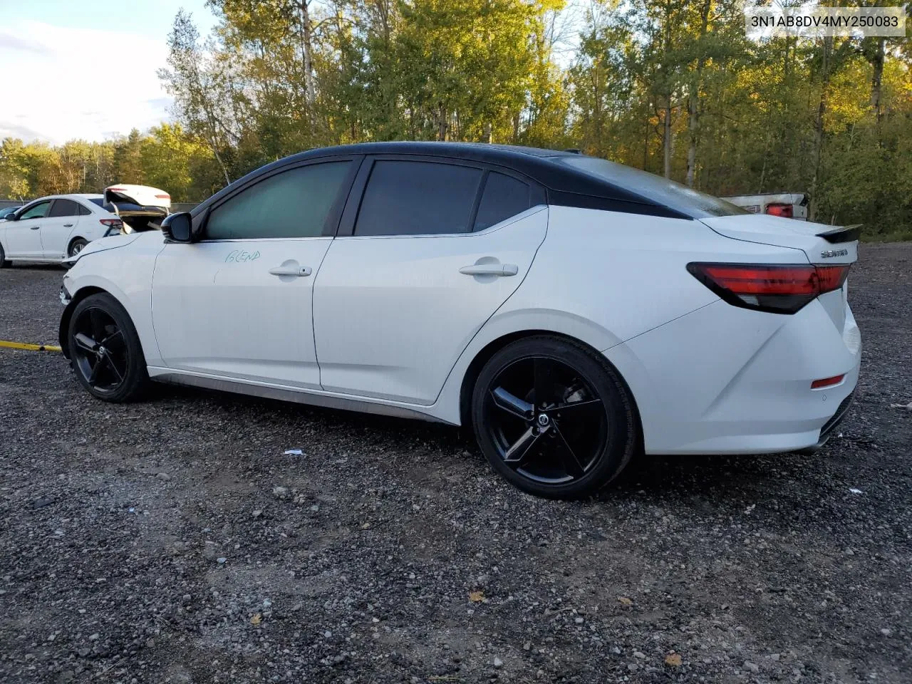 2021 Nissan Sentra Sr VIN: 3N1AB8DV4MY250083 Lot: 74727964