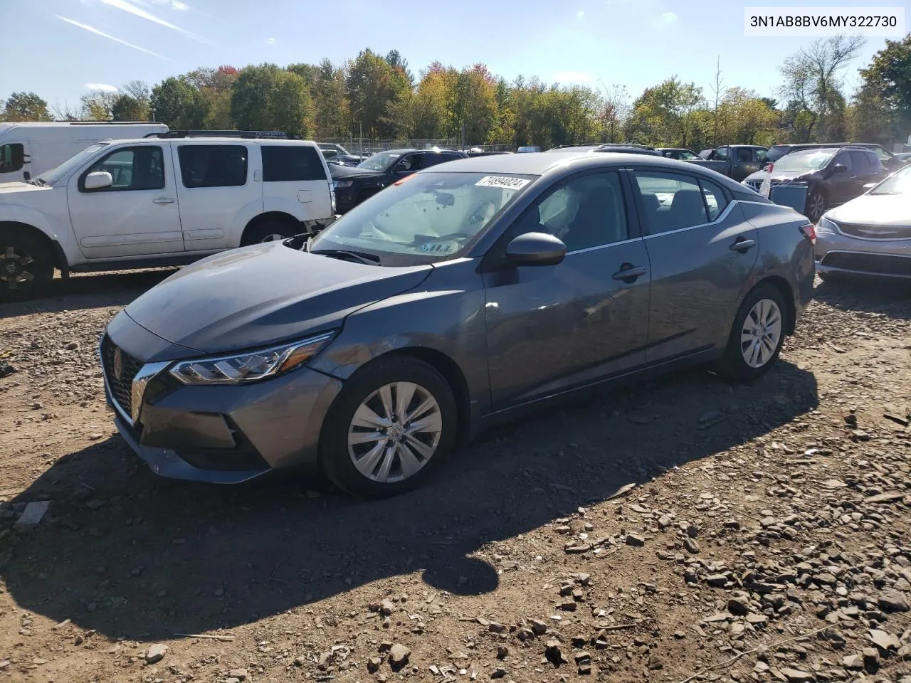 2021 Nissan Sentra S VIN: 3N1AB8BV6MY322730 Lot: 74894024