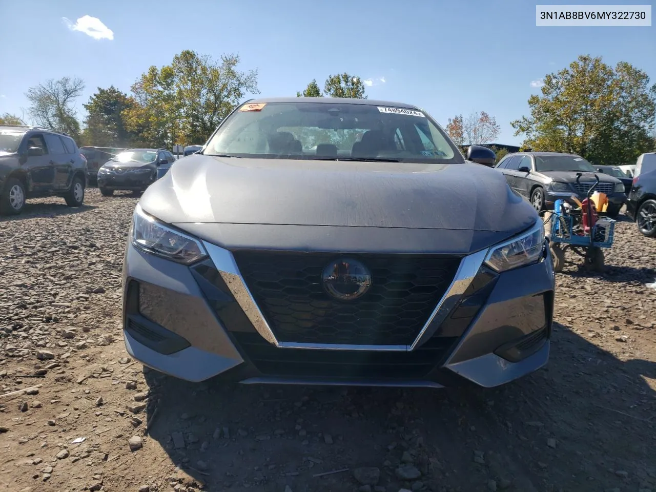 2021 Nissan Sentra S VIN: 3N1AB8BV6MY322730 Lot: 74894024