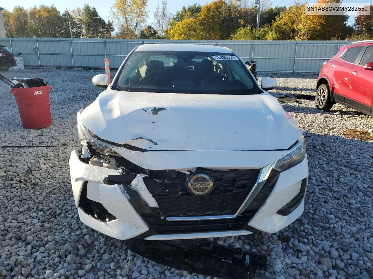 2021 Nissan Sentra Sv VIN: 3N1AB8CV2MY282550 Lot: 75208854