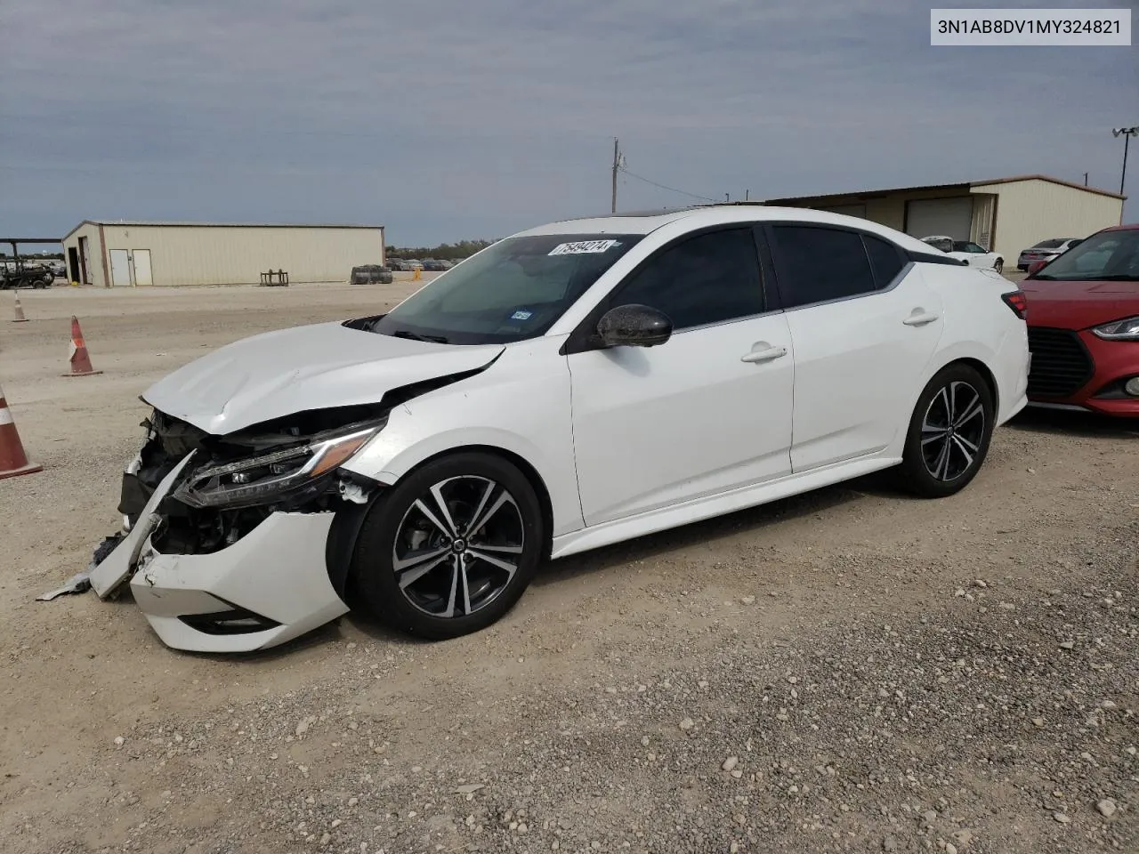 2021 Nissan Sentra Sr VIN: 3N1AB8DV1MY324821 Lot: 75494274