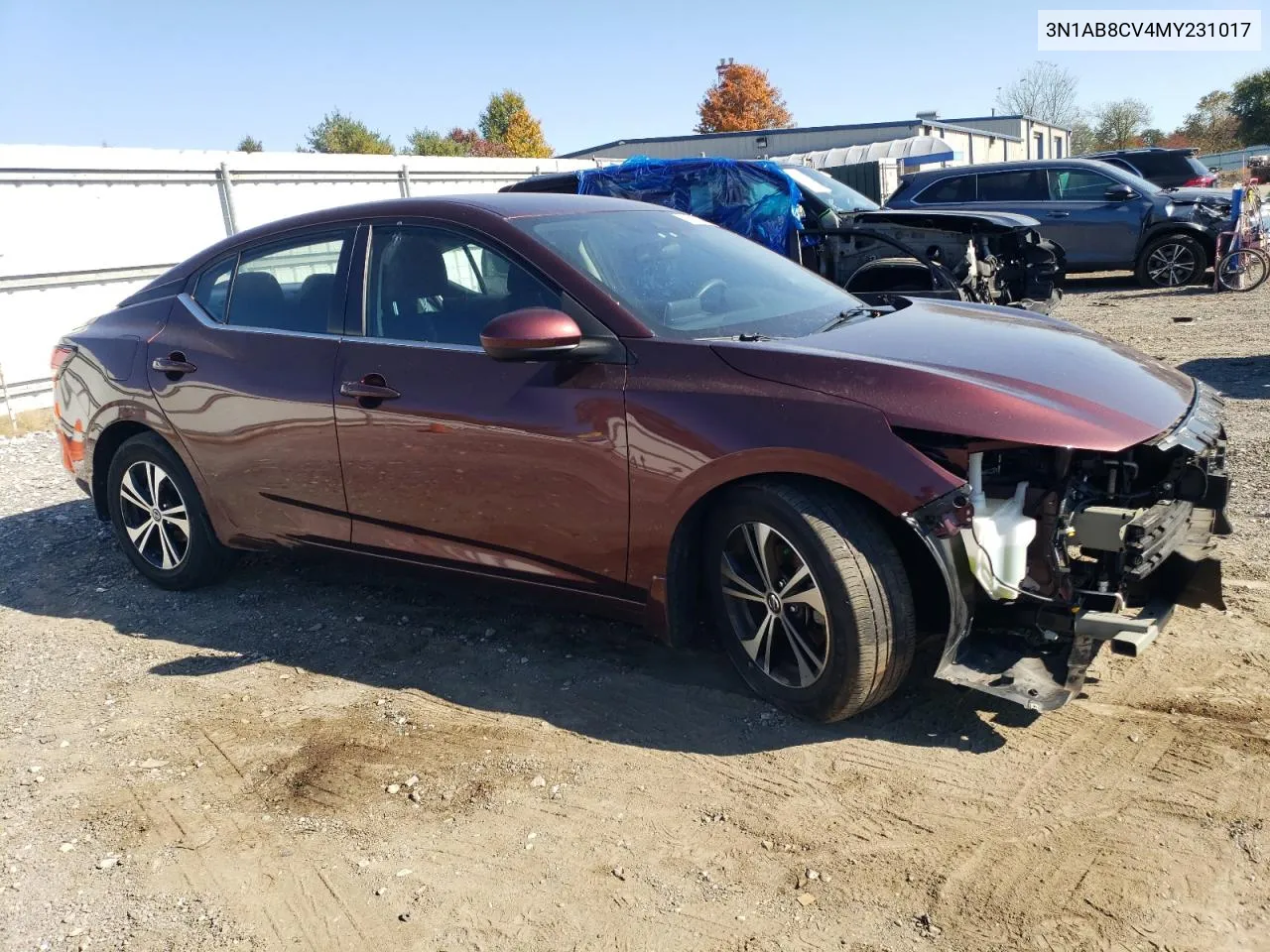 2021 Nissan Sentra Sv VIN: 3N1AB8CV4MY231017 Lot: 75501024