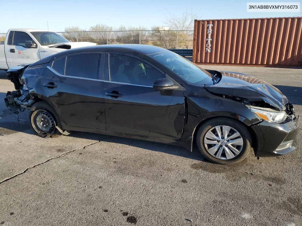 2021 Nissan Sentra S VIN: 3N1AB8BVXMY316073 Lot: 75529314