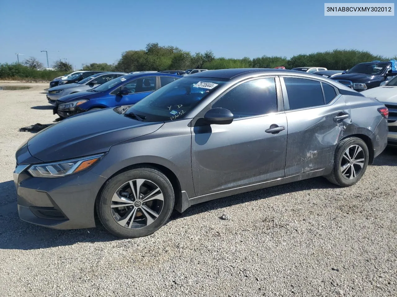 2021 Nissan Sentra Sv VIN: 3N1AB8CVXMY302012 Lot: 75735044